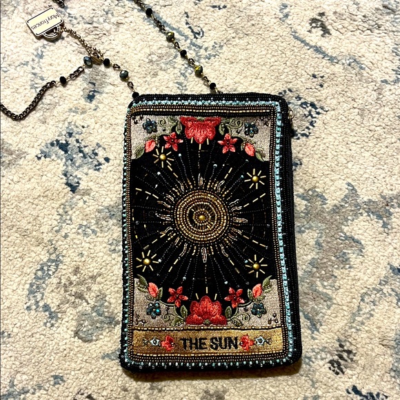 Mary Frances Black and Gold Sun Crossbody Bag - Picture 1 of 12